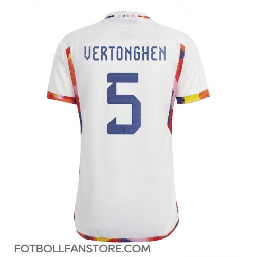 Belgien Jan Vertonghen #5 Borta matchtröja VM 2022 Kortärmad Billigt